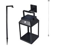 Lumisky Lanterne LED en métal hybride solaire et rechargeable sur secteur avec accessoires ALTEA H25cm