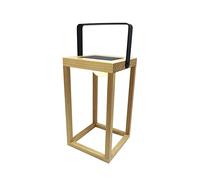 LUMISKY Lanterne solaire avec poignée H30 cm Aruba Bois Clair