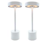 Lumisky Lot de 2 lampes de table sans fil touch en aluminium blanc mat LED ROBY WHITE H30cm