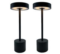 Lumisky Lot de 2 lampes de table sans fil touch en aluminium gris foncé LED ROBY H30cm