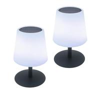 Lumisky Lot de 2 Lampes de table solaire et rechargeable LED blanc chaud/blanc dimmable STANDY TINY SOLAR H25cm