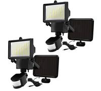 Lumisky Lot de 2 projecteurs solaires noir éclairage puissant panneau solaire déporté LED blanc COOPER BLACK H22cm avec détecteur de mouvement orientable