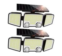 Lumisky Lot de 2 Spots Solaires à 3 Têtes Noires RAYLITE - Éclairage LED Puissant Blanc, Orientables avec Détecteur de Mouvement, Idéaux pour Sécuriser Jardin, Terrasse et Extérieur