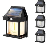 Lumisky Lot de 4 Appliques Murales Solaires LED SUNFLARE - Éclairage Blanc Chaud, Design Moderne et Étanche, Idéal pour Jardin, Terrasse, Extérieur et Allée