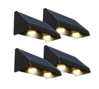 Lumisky Lampes murales solaires KYLA – Lot de 4 LED blanc, étanches et autonomes
