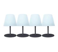 Lumisky Lampes de table TWINS ROCK LED sans fil dimmable gris H16 cm Lot de 4