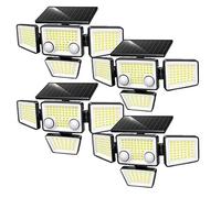 Lumisky Spots solaires FAIRVIEW - 700 lm, LED blanc, 4 têtes, détecteur de mouvement - Lot de 4