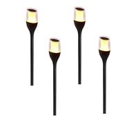 Lumisky Lot de 4 torches solaires effet flamme LED blanc chaud 4X FARELY H64,5cm