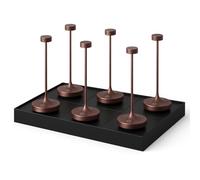 Lumisky Lot de 6 Lampe de table sans fil LED blanc chaud dimmable RUBY COPPER H25cm Cuivre avec plateau de chargement