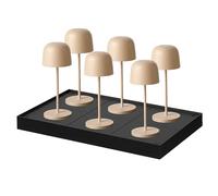 Lumisky Lot de 6 Lampe de table sans fil LED blanc chaud dimmable SOPHIA CREAM H28cm Crème avec plateau de chargement