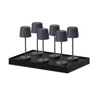 Lumisky Lampes de table KELLYL MINI ROCK – Lot de 6, LED dimmable sans fil alu blanc H22cm