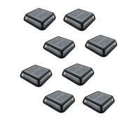 Lumisky Lot de 8 balises solaires de jardin carrées à poser balisage LED blanc chaud 8x QUADRY 12x12cm