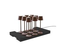 Lumisky Lot de 9 lampes de table sans fil LED blanc chaud dimmable EMILY VINTAGE H25cm avec plateau de chargement