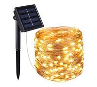 LUMISKY / LUMIJARDIN Guirlande lumineuse solaire en cuivre 100 micro LED blanc chaud SKINNY SOLAR 11.90m 8 modes