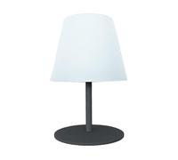 Lumisky Mini lampe de table sans fil pied en acier gris LED blanc chaud TWINS SOLO ROCK H16cm