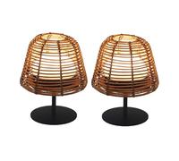 Lumisky Set de 2 lampes de table LED sans fil TWINS Boheme H16cm Polyrotin