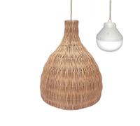Lumisky Suspension BELLA NOMAD en rotin naturel style bohème avec ampoule LED blanc/RGB nomade