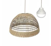 Lumisky Suspension CESARE NOMAD en herbe marine naturelle style bohème avec ampoule LED blanc/RGB nomade