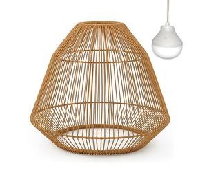 Lumisky Suspension MAYA NOMAD en poly rotin style bohème avec ampoule LED blanc/RGB nomade