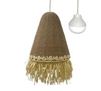 Lumisky Suspension PALOMA NOMAD en herbe marine style bohème avec ampoule LED blanc/RGB nomade