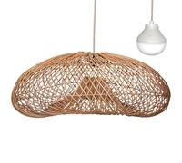 Lumisky Suspension SEVIA NOMAD en rotin naturel style bohème avec ampoule LED blanc/RGB nomade