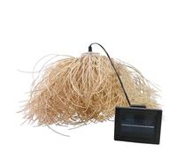 Lumisky Suspension solaire FROU FROU H30 cm bohème naturel vannerie tressée LED blanc chaud