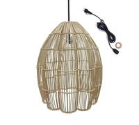 Lumisky Suspension sur secteur pour l'extérieur AVILA OUTDOOR CABLE en rotin naturel style bohème 5m de longueur de câble
