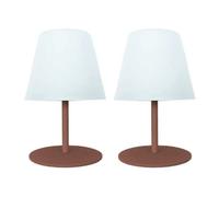 LUMISKY TWINS - Lot de 2 lampes de table sans fil Terracotta - 16 cm