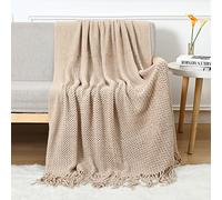 LumiSyne Couverture Tissée Franges Creux Tissage De Motifs en Chevron Style Nordique Simple Légère Doux Couverture De Voyage Jeté De Lit Plaid Décoratif pour Canapé Sofa Fauteuil