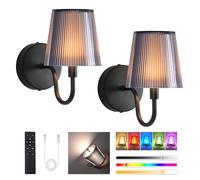 LumniexDesigns Lampes Murales Rechargeables, LED Murale RGB avec 3 Températures de Couleur, Dimmerables Sans Fil, Touch & Télécommande, pour Salon, Escaliers et Couloir - 2 Packs VEYA WL02