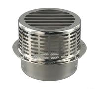 LumoCheefy Sortie d'air extérieure hotte de cheminée en 304, argent, couvercle de ventilation avec filet de protection, installation murale (150 mm)