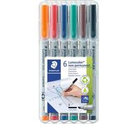 Lumocolor 312 - Etui Chevalet Box 6 Feutres Non-Permanents Pointe Biseautée 1 À 2, 5 Mm Assortis
