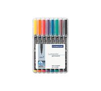 Lumocolor 318 - Etui chevalet STAEDTLER box 8 feutres permanents pointe fine 0,6 mm assortis