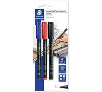 Staedtler Lumocolor 317 - Blister 3 Feutres Permanents Pointe Moyenne 1 Mm Assortis