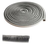 Lumonic 10m Joint à brosse gris 10mm | Auto-adhésif + Découpable | Coupe-courant d'air, protection contre le froid, moustiquaire pour fenêtres, portes, armoire