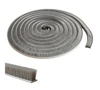 Lumonic 10m Joint à brosse gris 15mm | Auto-adhésif + Découpable | Coupe-courant d'air, protection contre le froid, moustiquaire pour fenêtres, portes, armoire