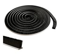 Lumonic 10m Joint à brosse noir 15mm | Auto-adhésif + Découpable | Coupe-courant d'air, protection contre le froid, moustiquaire pour fenêtres, portes, armoire
