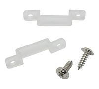 Lumonic 20x Clip de montage LED pour bandes LED de 14mm de large I Fixation de bande LED avec un pont et des vis I Collier/support comme clip de fixation