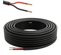 Lumonic 2x0,34mm² LED Ligne de contrôle noir 50m | câble gainé 2 fils flexible | LiYY Extension, Câble d'alimentation, Câble d'alimentation LED, Câble de commande