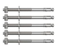 Lumonic 5x Ancre lourde M12 x 145mm ancrage à clavette de haute qualité galvanisé | Montage traversant, | Ancrage dans le béton, Ancre lourde | pour les abris, Garde-corps, Étagères, Cloisons de sépa