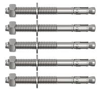 Lumonic 5x Ancre lourde M8 x 85mm ancrage à clavette de haute qualité galvanisé | Montage traversant, | Ancrage dans le béton, Ancre lourde | pour les abris, Garde-corps, Étagères, Cloisons de sépara