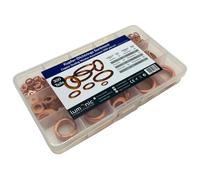 Lumonic Assortiment de joints en cuivre | 300 pièces, 12 tailles M5-M20 | Joints plats en cuivre | dans une boîte d'assortiment pratique