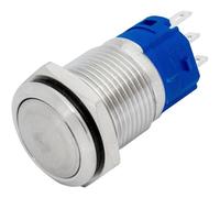 Lumonic bouton poussoir en acier inox bombé 16mm diamètre Bouton I Dimensions: 2,8x0,5mm Pin s 250V 3A I Résistant au vandalisme norme IP65