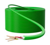 Lumonic Câble de bus 2x2x0,8mm 100m | CCA, blindé | vert avec marquage au mètre | Smart Home, mise en réseau, contrôle, domotique