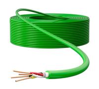 Lumonic Câble de bus Premium 2x2x0,8mm 25m | tout cuivre OFC, blindé | vert avec marquage au mètre | Smart Home, mise en réseau, contrôle, domotique