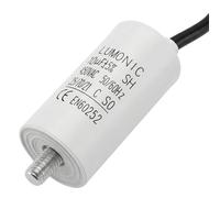 Lumonic Condensateur de démarrage 10µF 450V | avec Fil I 30x60mm I 10uF I Condensateur de moteur avec boîtier en plastique I Condensateur de service I pour pompes, tondeuses à gazon, outils