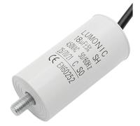 Lumonic Condensateur de démarrage 18µF 450V | avec Fil I 34x70mm I 18uF I Condensateur de moteur avec boîtier en plastique I Condensateur de service I pour pompes, tondeuses à gazon, outils