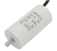 Lumonic Condensateur de démarrage 25µF 450V | avec Fil I 38x75mm I 25uF I Condensateur de moteur avec boîtier en plastique I Condensateur de service I pour pompes, tondeuses à gazon, outils