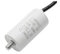 Lumonic Condensateur de démarrage 8µF 450V | avec Fil I 30x60mm I 8uF I Condensateur de moteur avec boîtier en plastique I Condensateur de service I pour pompes, tondeuses à gazon, outils