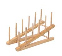 LUMoony 1Pcs Double Layer Wooden Dish Drainer Kitchen Dish Rack Bamboo Plate Rack Wood Plate Drain Rack Bamboo Dish Rack Kitchen Organizer